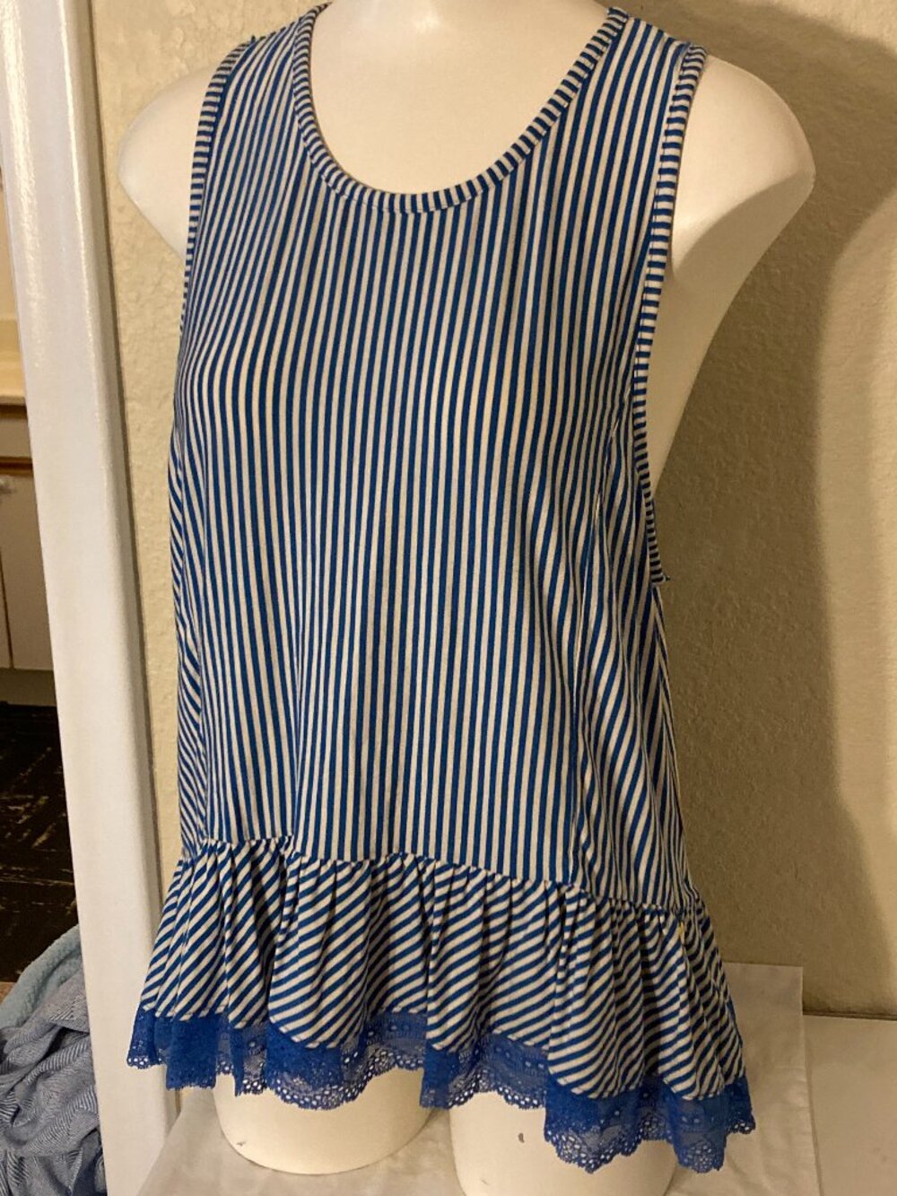NWT Juicy Couture Blue and White Stripes Sleep Tank